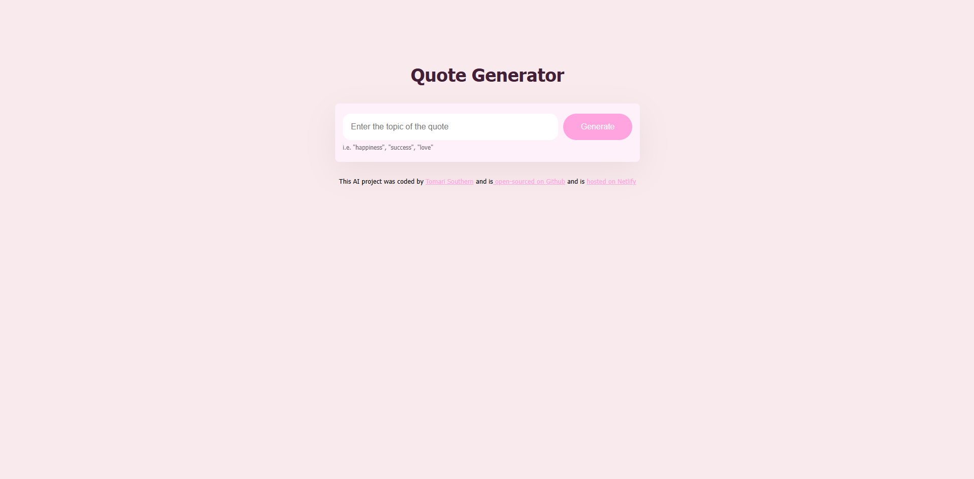 AI Quote Generator App Preview Image